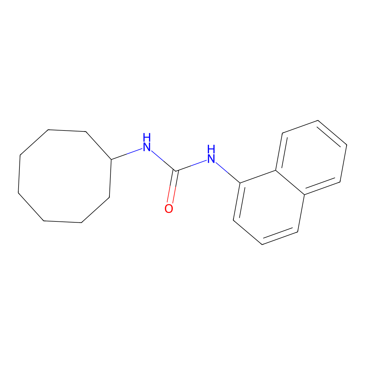 1-Cyclooctyl-3-naphthalen-1-ylurea molecular structure, CAS 445016-30-8