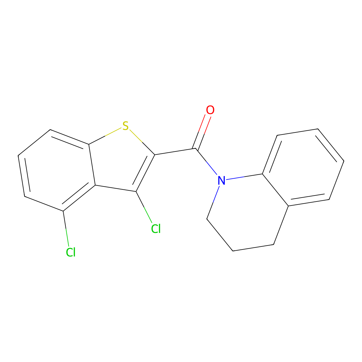 (3,4-dichloro-1-benzothiophen-2-yl)-(3,4-dihydro-2H-quinolin-1-yl)methanone molecular structure, CAS 445016-39-7