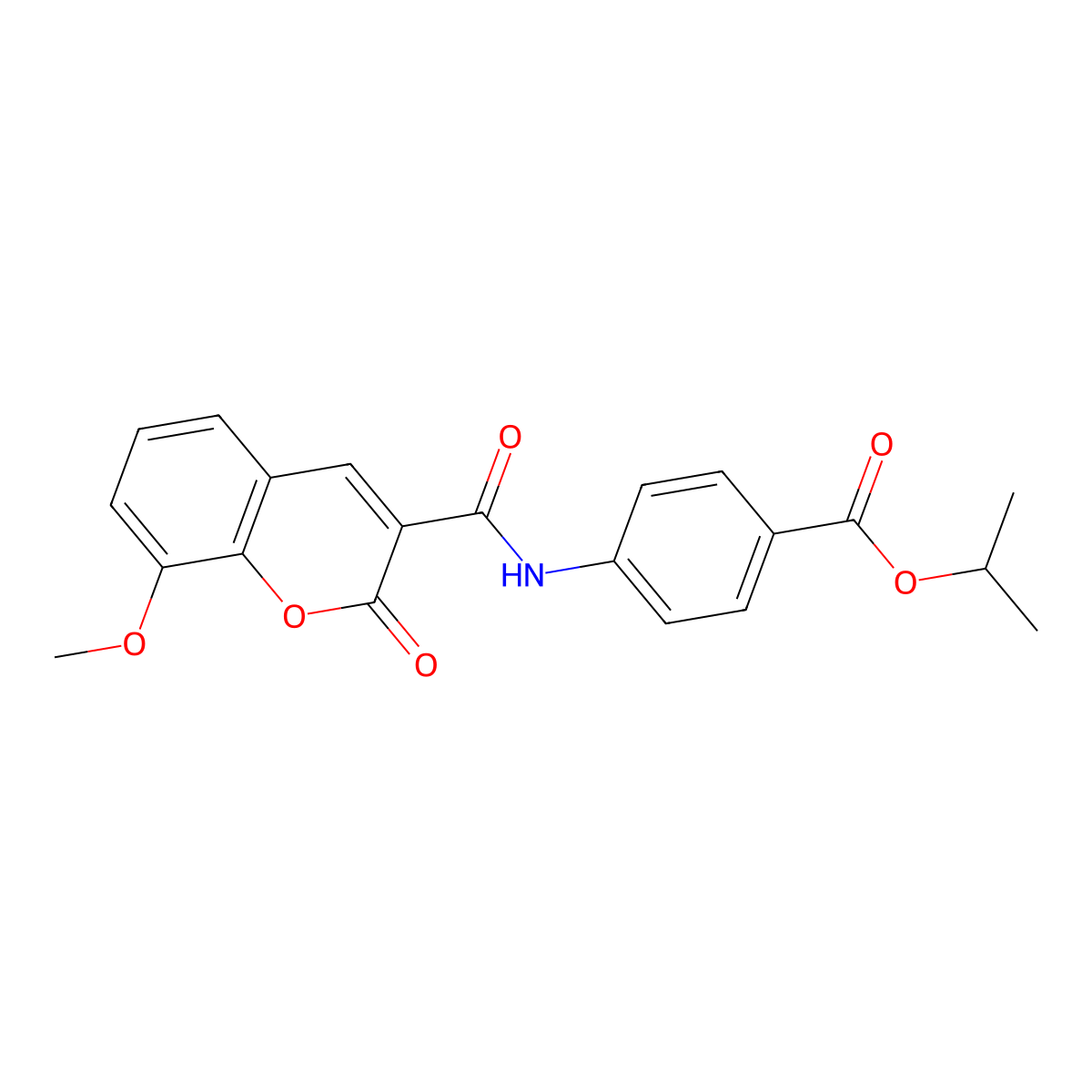 Propan-2-yl 4-[(8-methoxy-2-oxochromene-3-carbonyl)amino]benzoate molecular structure, CAS 445016-57-9