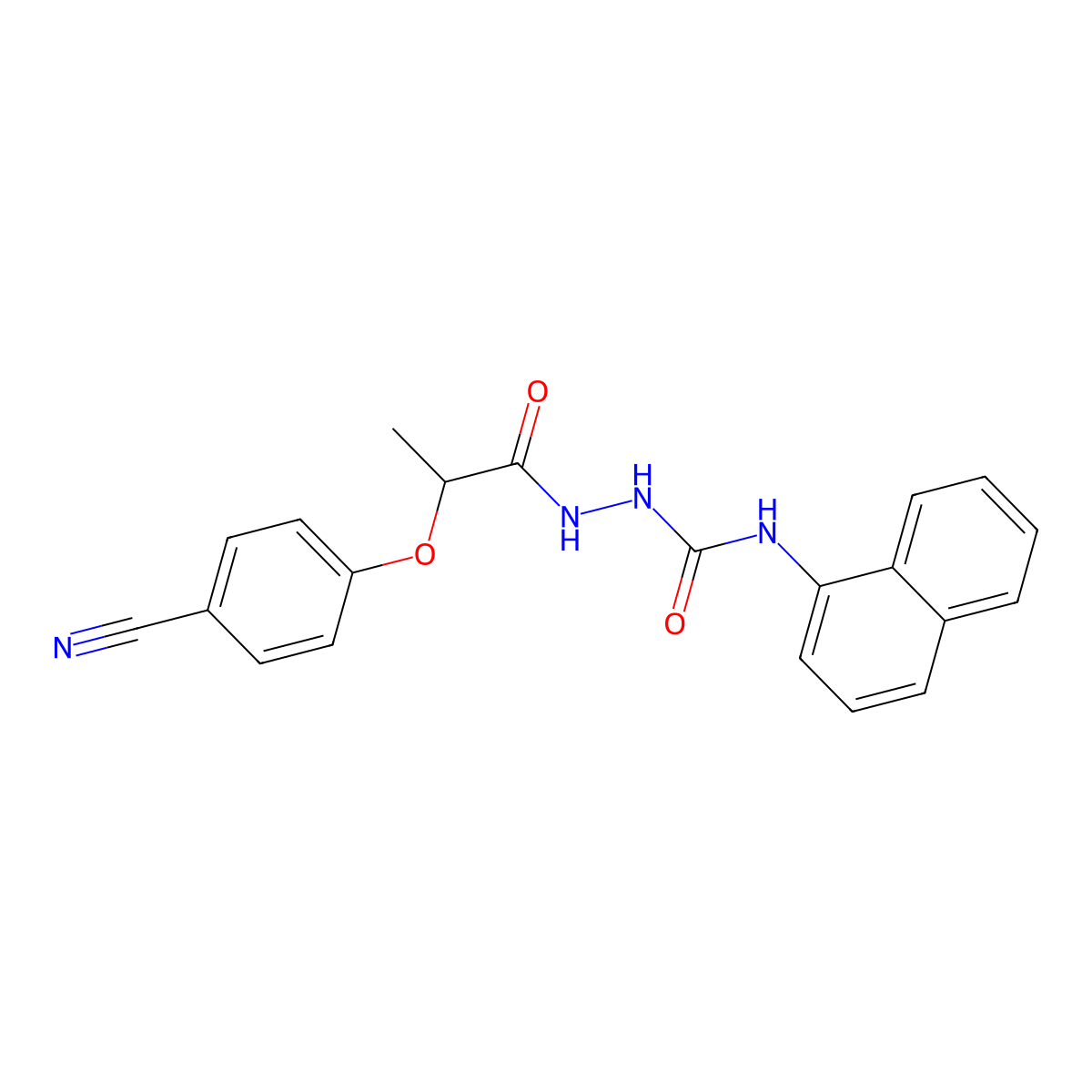 1-[2-(4-Cyanophenoxy)propanoylamino]-3-naphthalen-1-ylurea molecular structure, CAS 445016-62-6