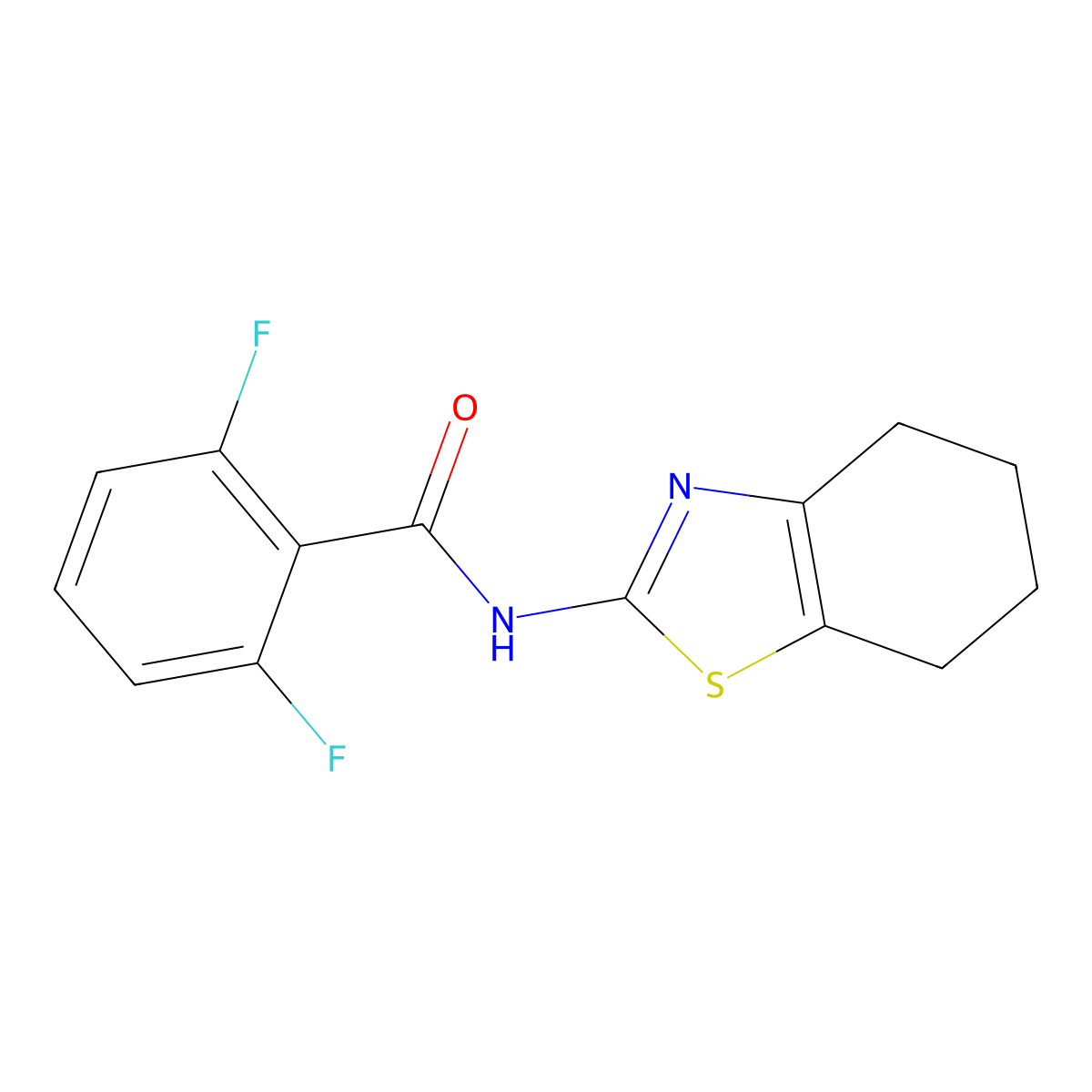 2,6-difluoro-N-(4,5,6,7-tetrahydro-1,3-benzothiazol-2-yl)benzamide molecular structure, CAS 445016-71-7