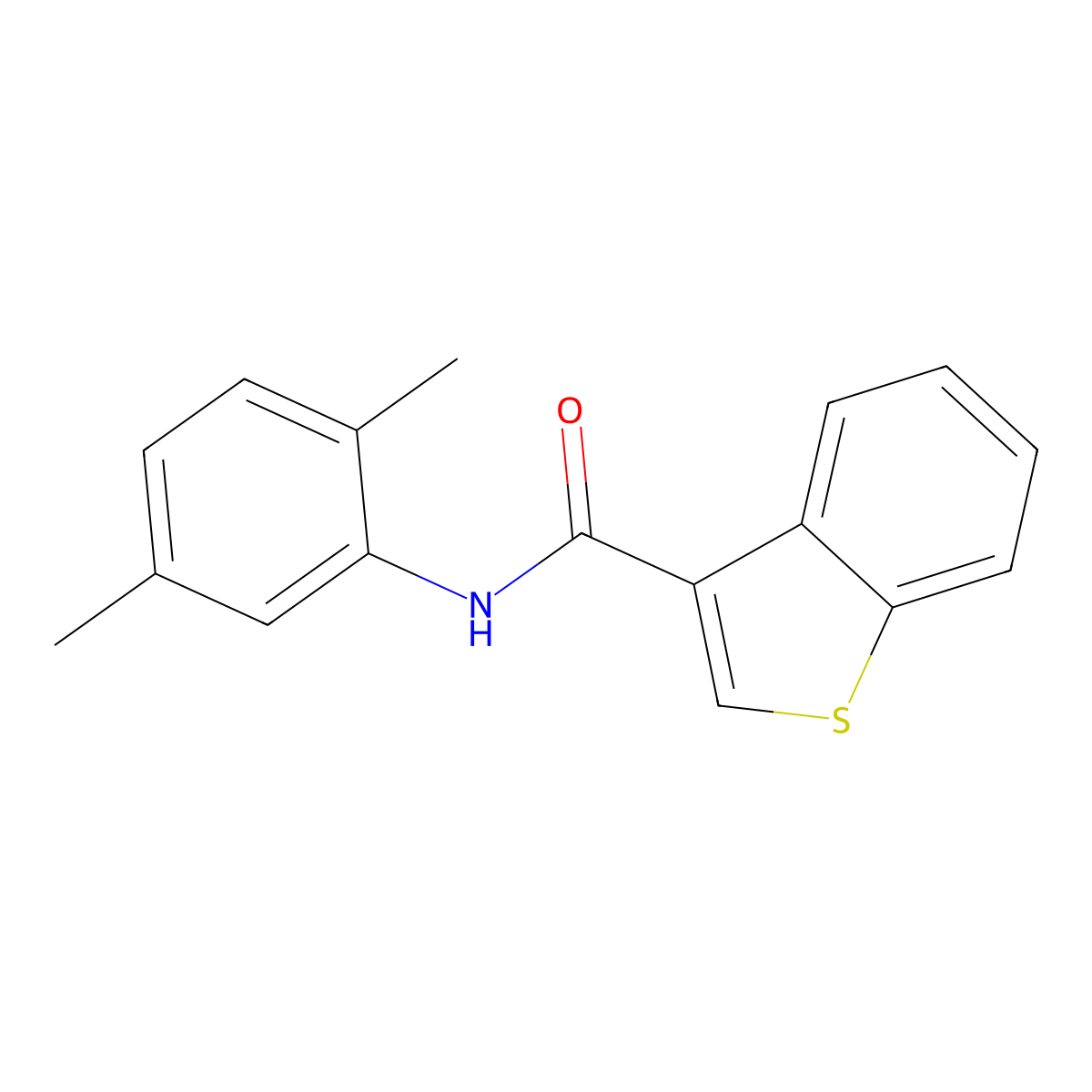 N-(2,5-dimethylphenyl)-1-benzothiophene-3-carboxamide molecular structure, CAS 445016-91-1