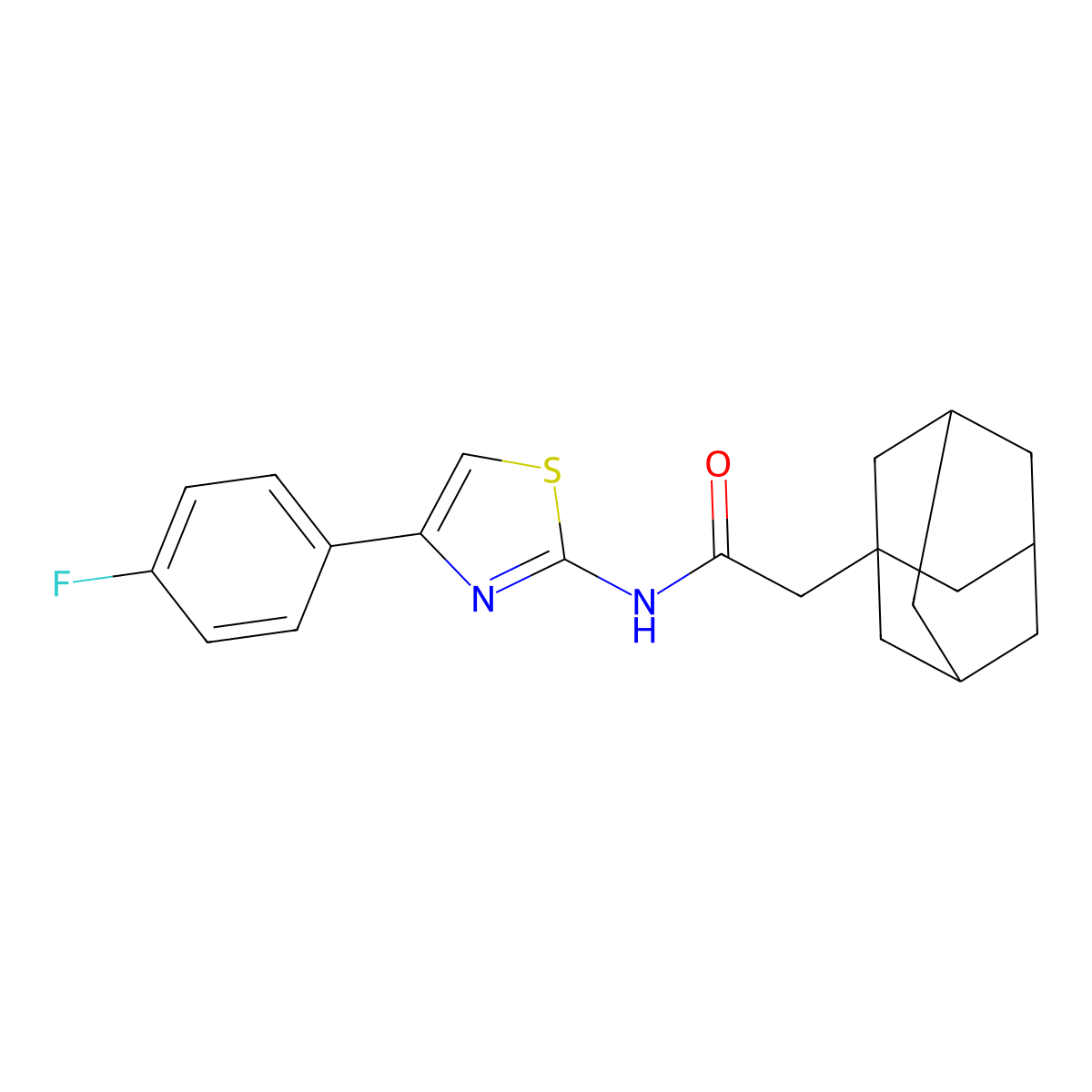 2-(1-adamantyl)-N-[4-(4-fluorophenyl)-1,3-thiazol-2-yl]acetamide molecular structure, CAS 445016-93-3