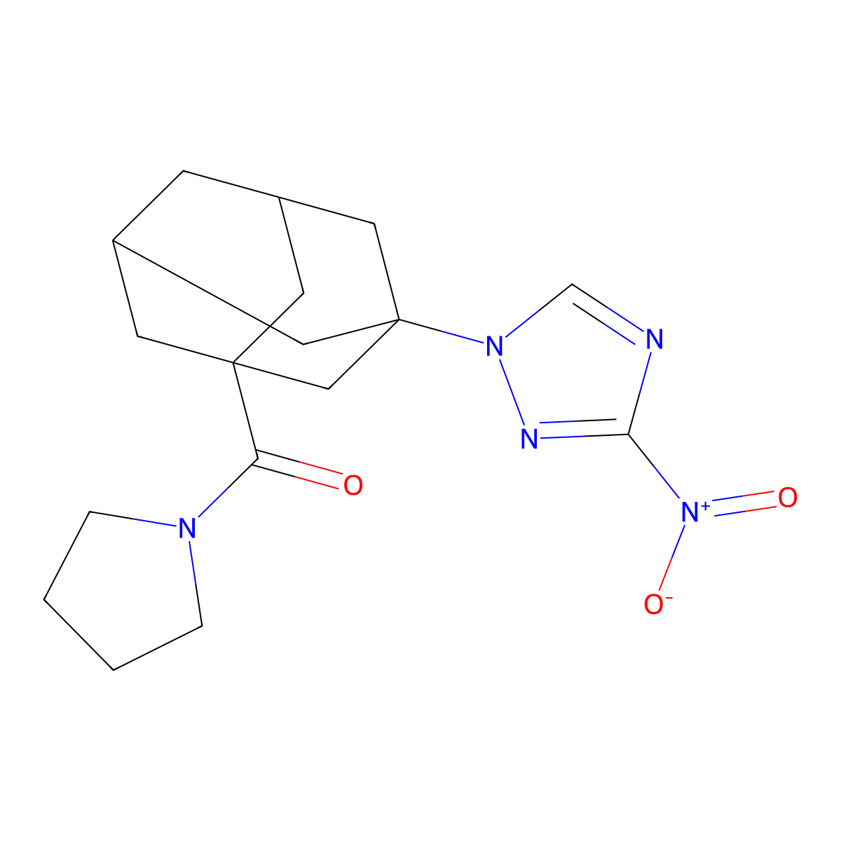 [3-(3-Nitro-1,2,4-triazol-1-yl)-1-adamantyl]-pyrrolidin-1-ylmethanone molecular structure, CAS 445017-06-1