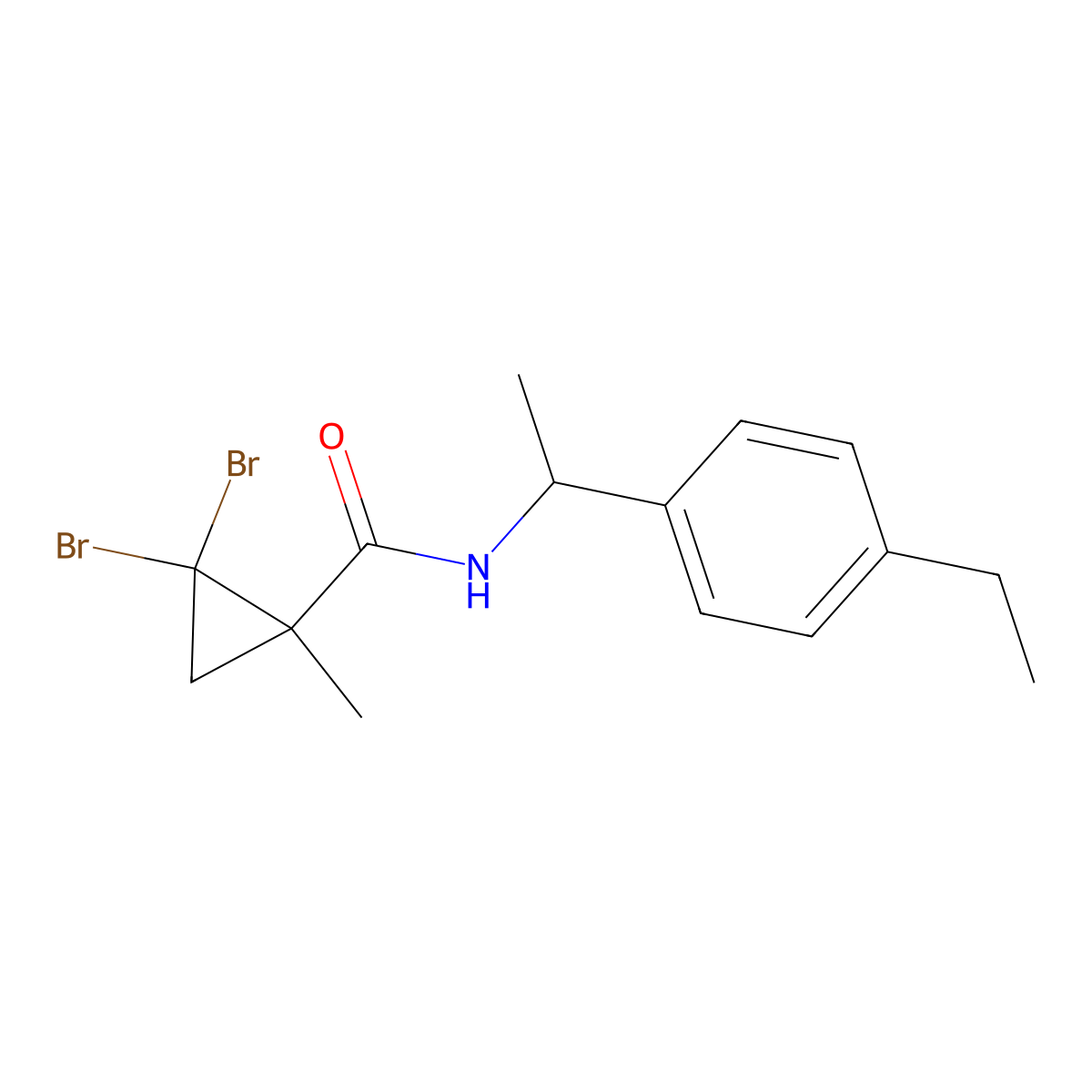 2,2-Dibromo-N-[1-(4-ethylphenyl)ethyl]-1-methylcyclopropanecarboxamide molecular structure, CAS 445017-11-8