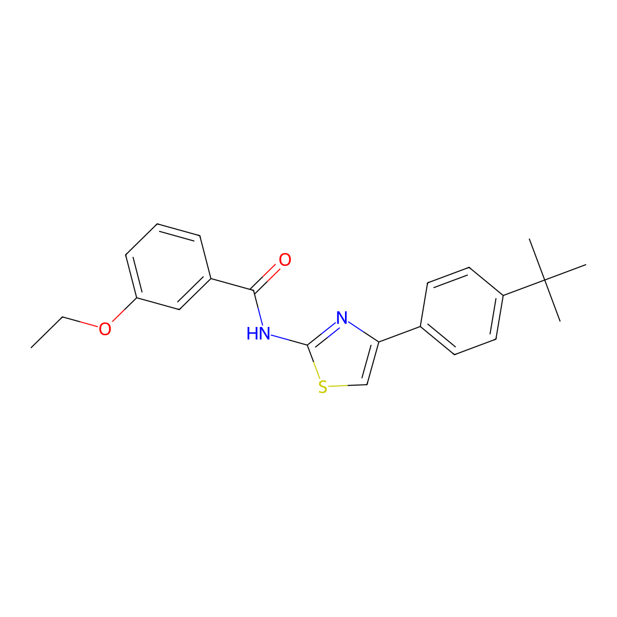 N-[4-(4-tert-butylphenyl)-1,3-thiazol-2-yl]-3-ethoxybenzamide molecular structure, CAS 445017-21-0