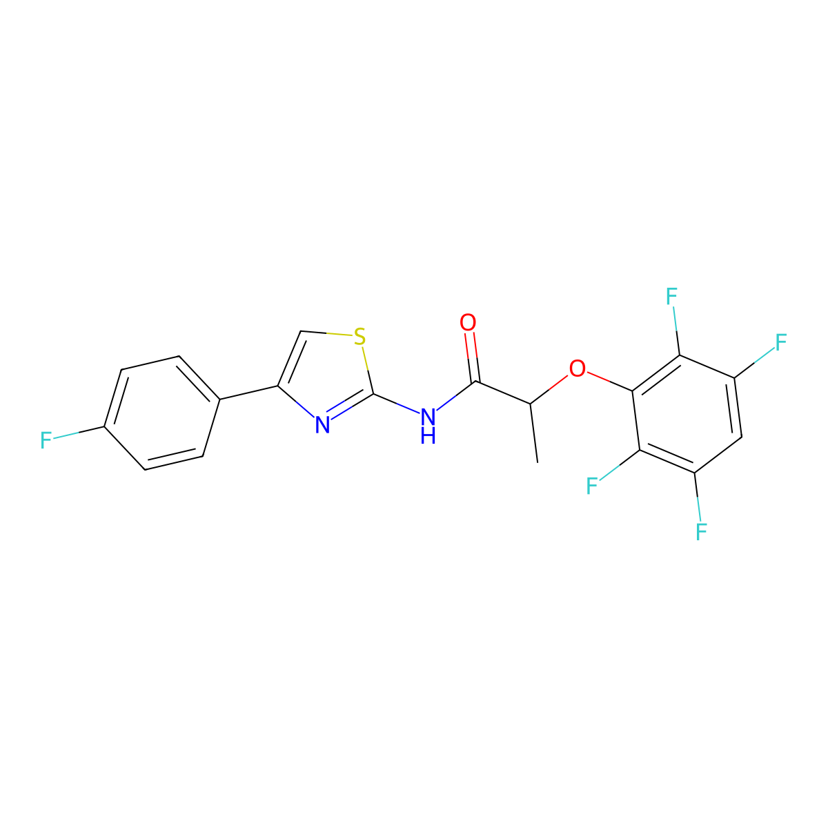 N-[4-(4-fluorophenyl)-1,3-thiazol-2-yl]-2-(2,3,5,6-tetrafluorophenoxy)propanamide molecular structure, CAS 445017-34-5