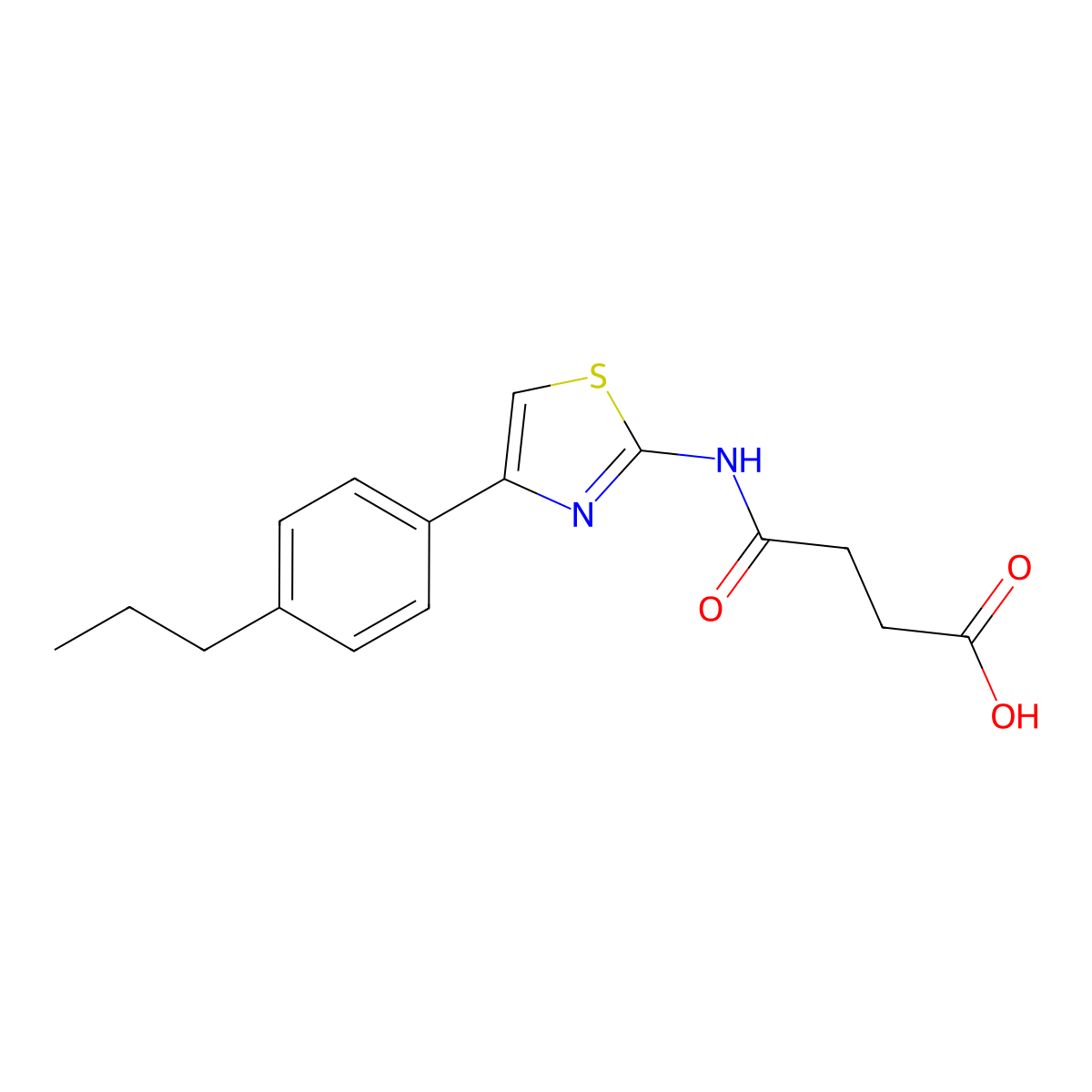 4-Oxo-4-[[4-(4-propylphenyl)-1,3-thiazol-2-yl]amino]butanoic acid molecular structure, CAS 445017-39-0