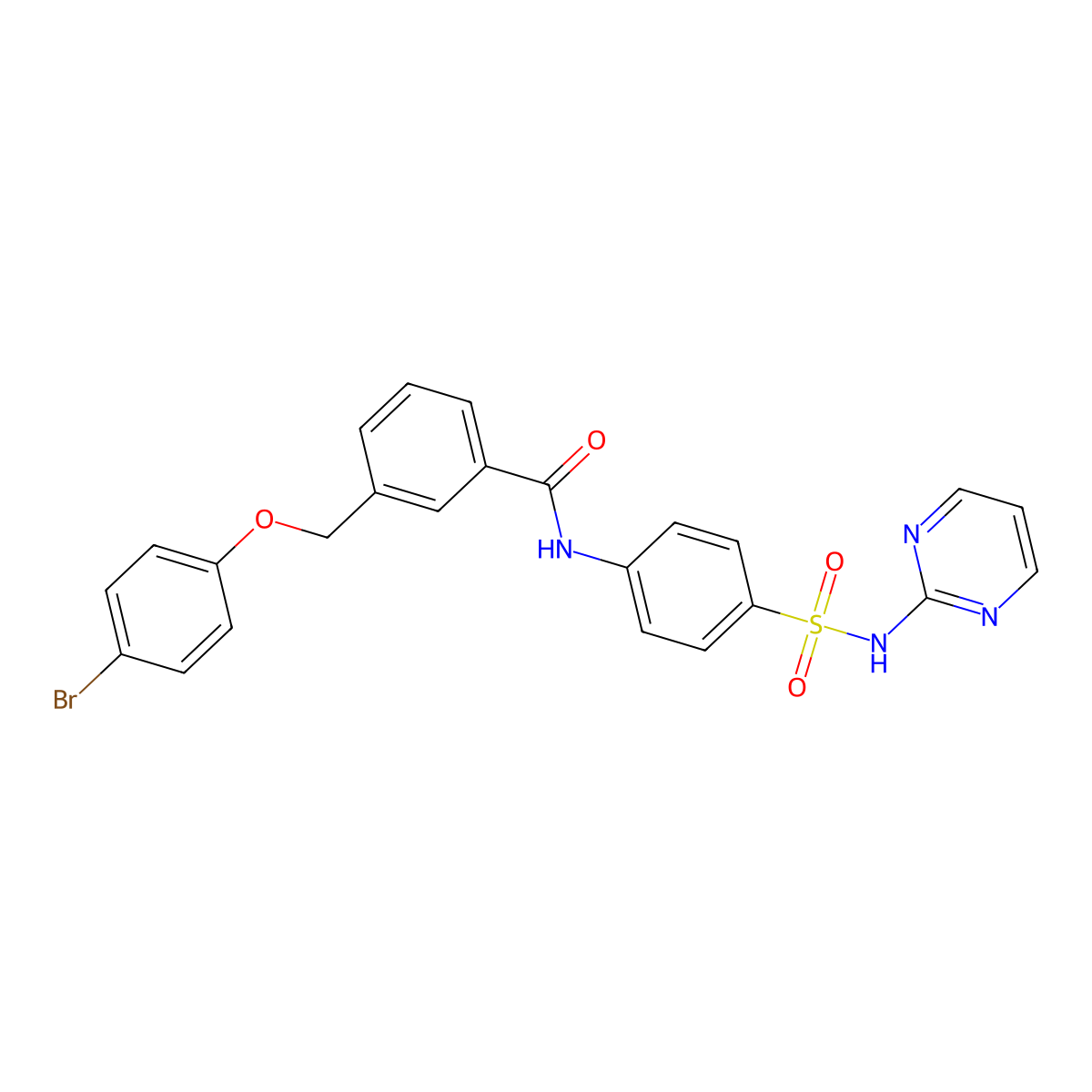 3-[(4-bromophenoxy)methyl]-N-[4-(pyrimidin-2-ylsulfamoyl)phenyl]benzamide molecular structure, CAS 445017-45-8