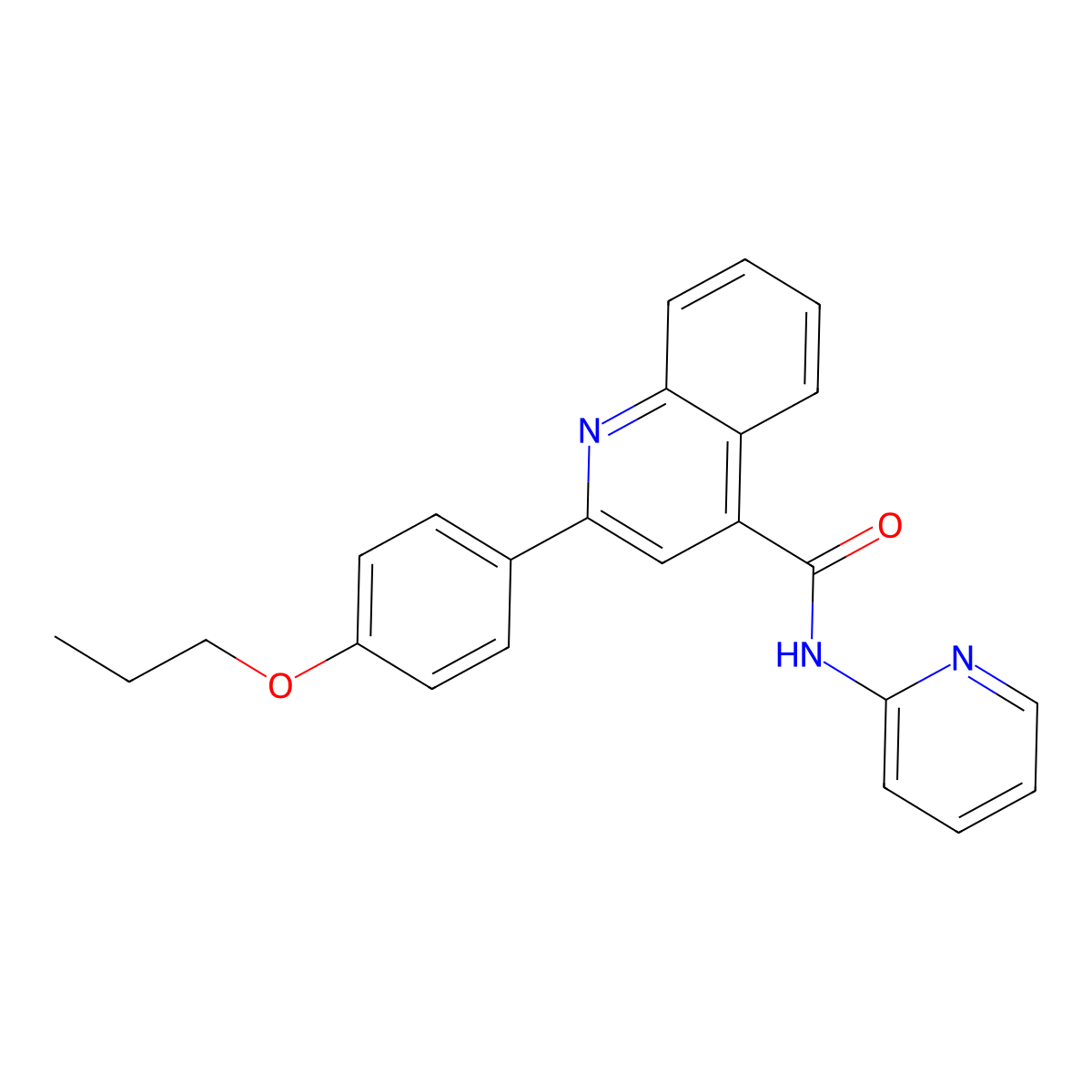 2-(4-propoxyphenyl)-N-pyridin-2-ylquinoline-4-carboxamide molecular structure, CAS 445017-74-3