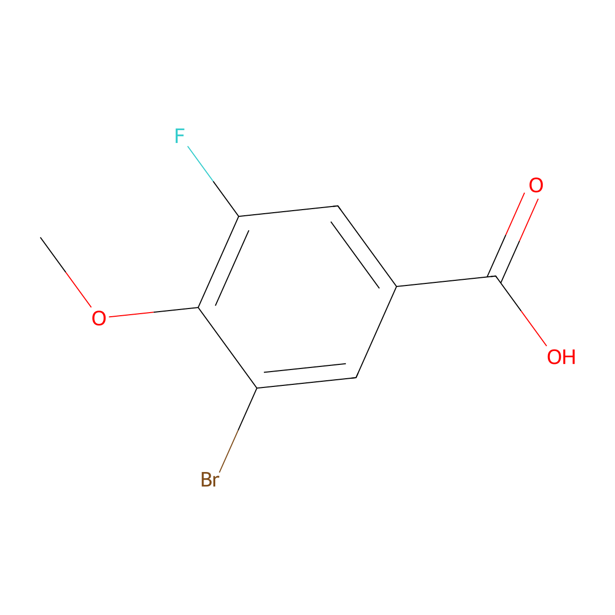3-Bromo-5-fluoro-4-methoxybenzoic acid molecular structure, CAS 445019-47-6