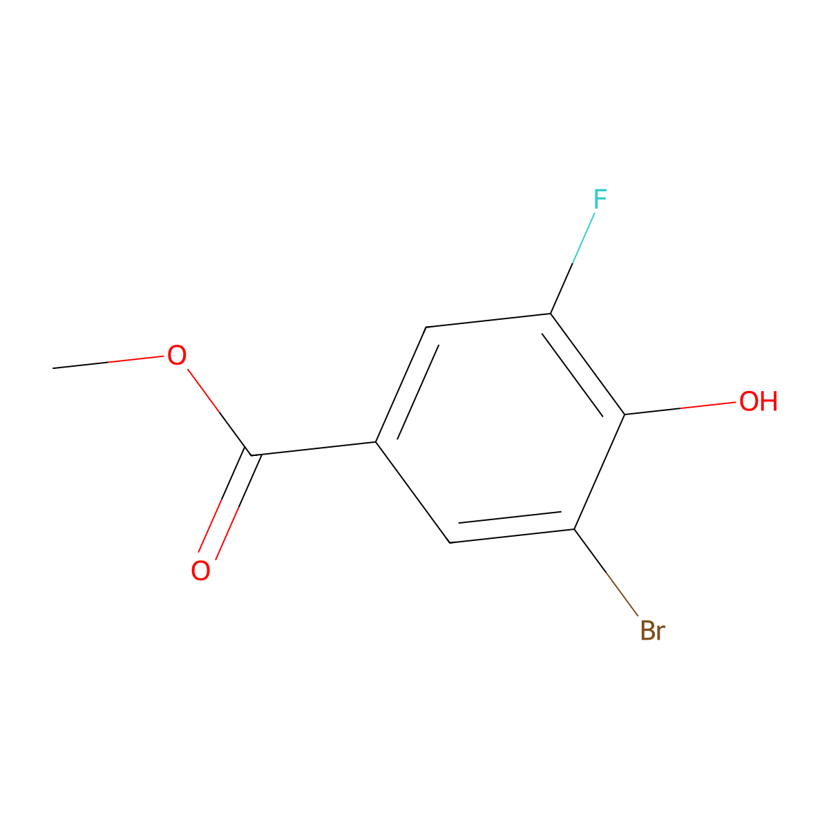 Methyl 3-bromo-5-fluoro-4-hydroxybenzoate molecular structure, CAS 445019-48-7