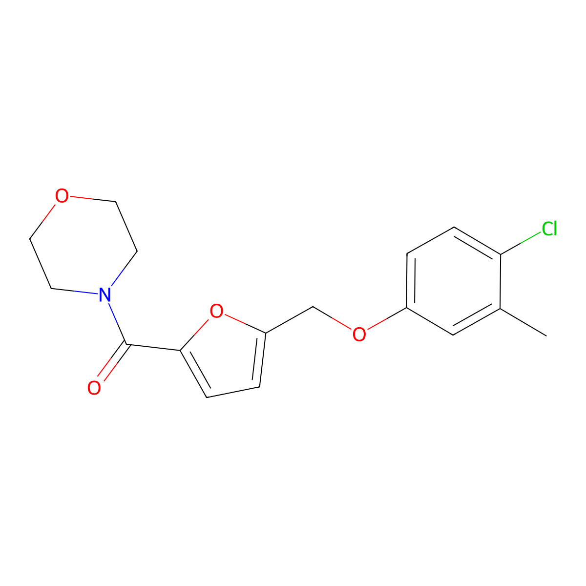 [5-[(4-Chloro-3-methylphenoxy)methyl]furan-2-yl]-morpholin-4-ylmethanone molecular structure, CAS 445020-41-7