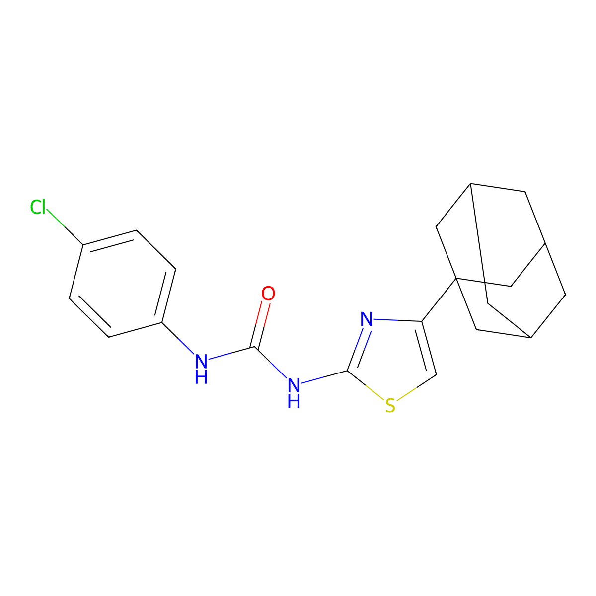 1-[4-(1-Adamantyl)-1,3-thiazol-2-yl]-3-(4-chlorophenyl)urea molecular structure, CAS 445021-13-6