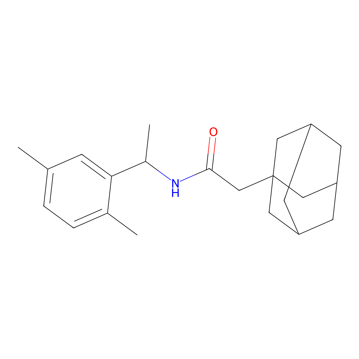 2-(1-adamantyl)-N-[1-(2,5-dimethylphenyl)ethyl]acetamide molecular structure, CAS 445021-23-8