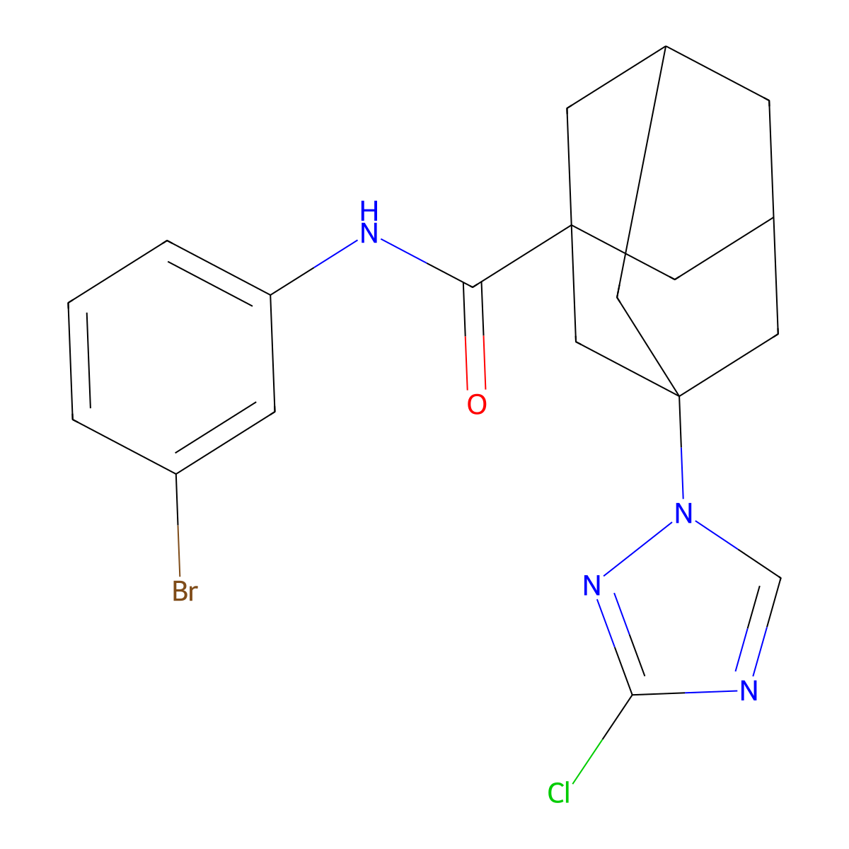 N-(3-bromophenyl)-3-(3-chloro-1,2,4-triazol-1-yl)adamantane-1-carboxamide molecular structure, CAS 445021-42-1