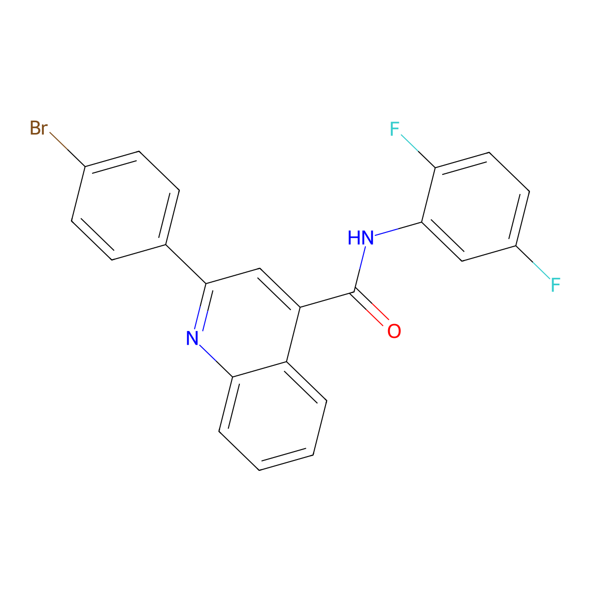 2-(4-bromophenyl)-N-(2,5-difluorophenyl)quinoline-4-carboxamide molecular structure, CAS 445021-98-7