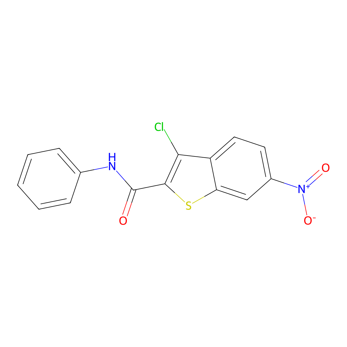 3-chloro-6-nitro-N-phenyl-1-benzothiophene-2-carboxamide molecular structure, CAS 445022-70-8