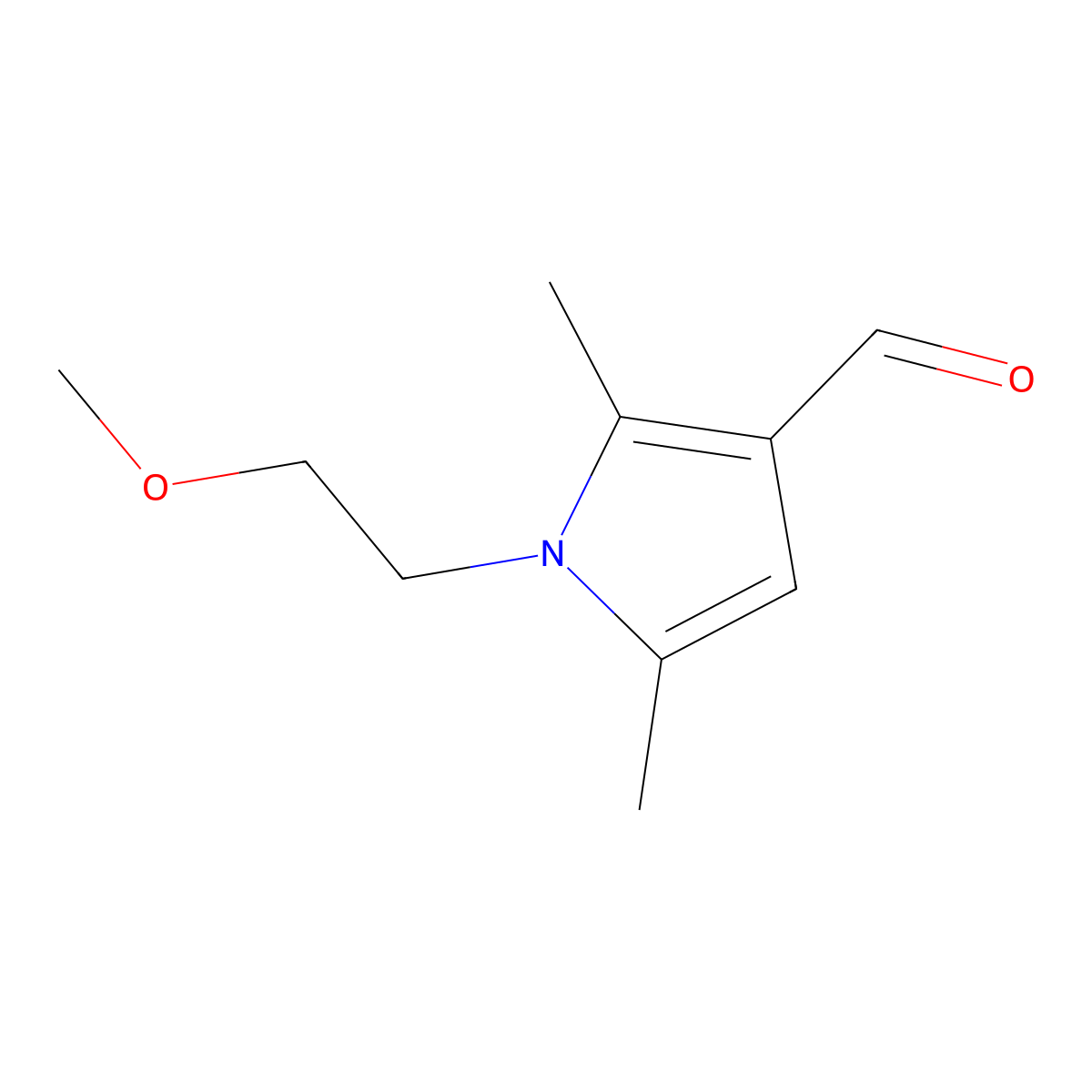1-(2-Methoxyethyl)-2,5-dimethyl-1H-pyrrole-3-carbaldehyde molecular structure, CAS 445023-46-1