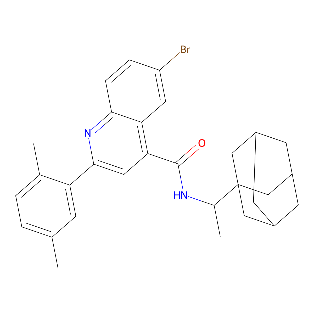 N-[1-(1-adamantyl)ethyl]-6-bromo-2-(2,5-dimethylphenyl)quinoline-4-carboxamide molecular structure, CAS 445023-61-0