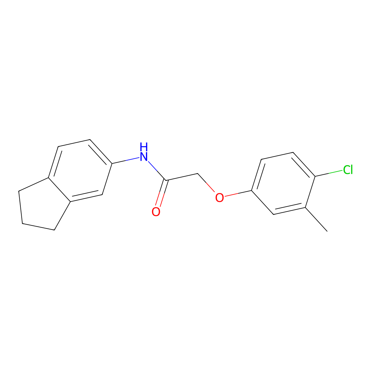2-(4-chloro-3-methylphenoxy)-N-(2,3-dihydro-1H-inden-5-yl)acetamide molecular structure, CAS 445023-66-5