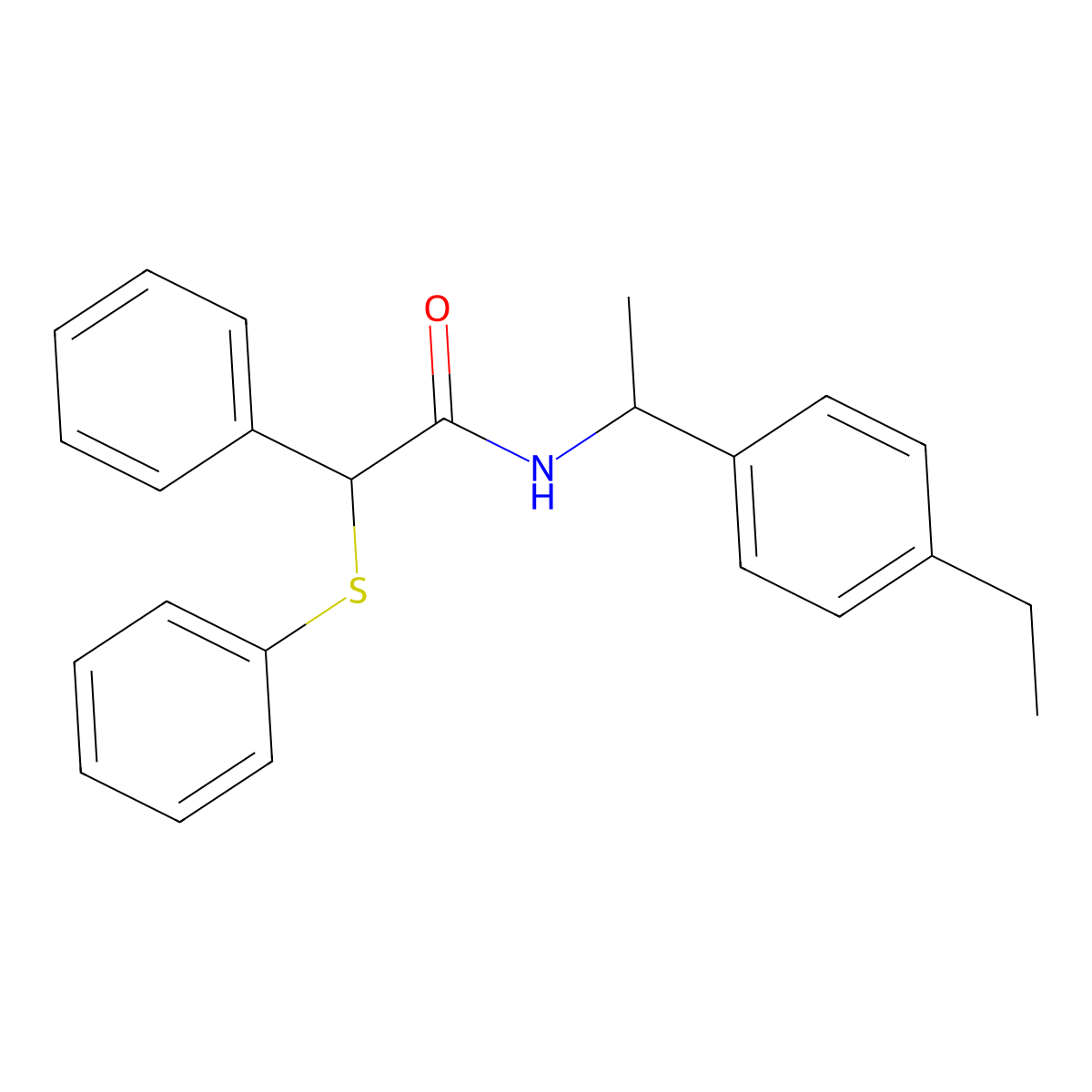 N-[1-(4-ethylphenyl)ethyl]-2-phenyl-2-(phenylsulfanyl)acetamide molecular structure, CAS 445023-75-6