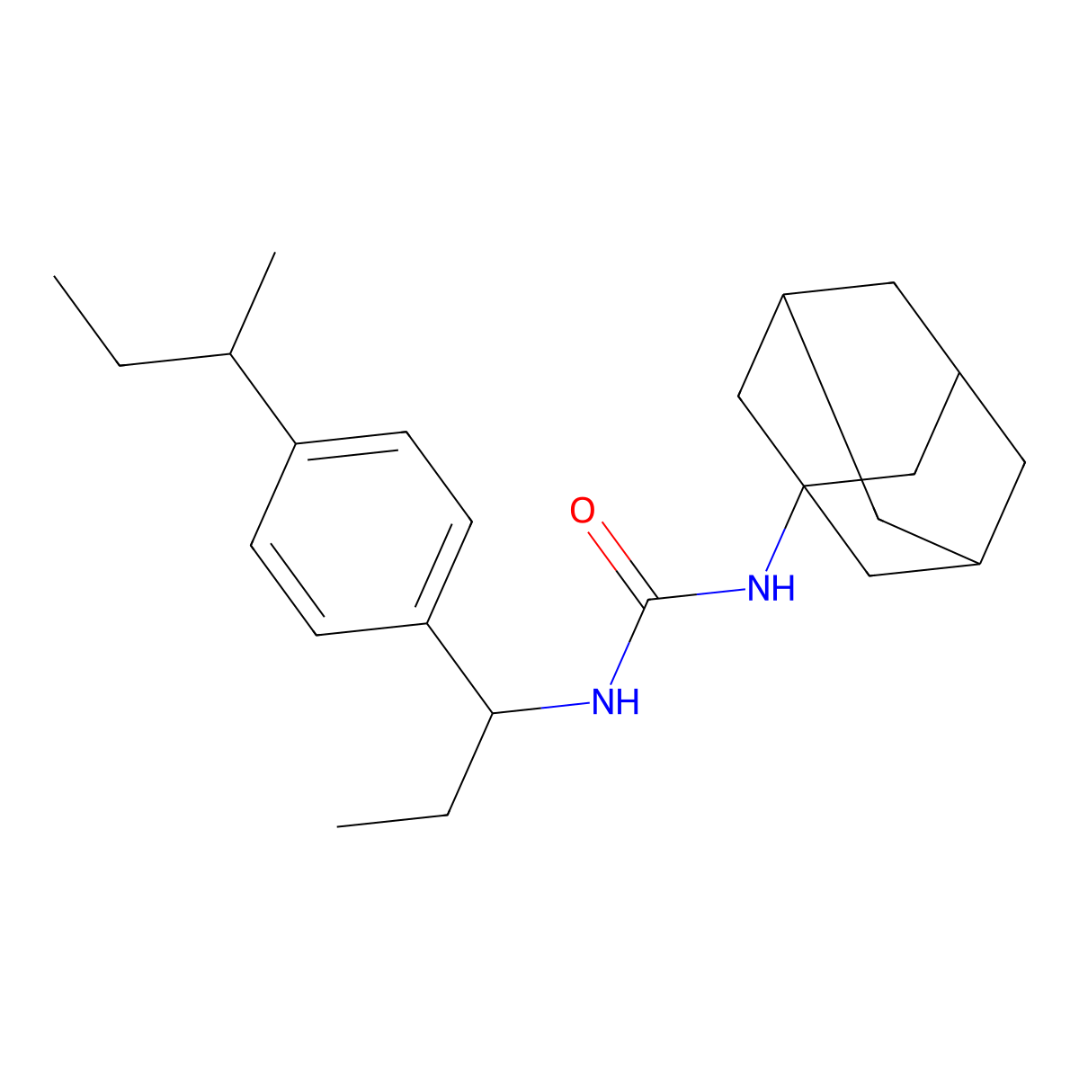 1-(1-Adamantyl)-3-[1-(4-butan-2-ylphenyl)propyl]urea molecular structure, CAS 445023-91-6