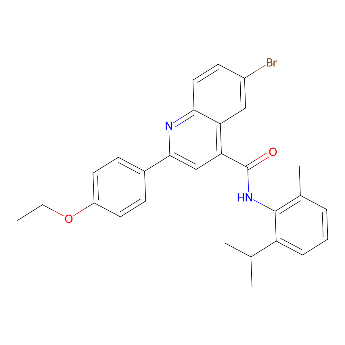 6-bromo-2-(4-ethoxyphenyl)-N-(2-methyl-6-propan-2-ylphenyl)quinoline-4-carboxamide molecular structure, CAS 445024-01-1