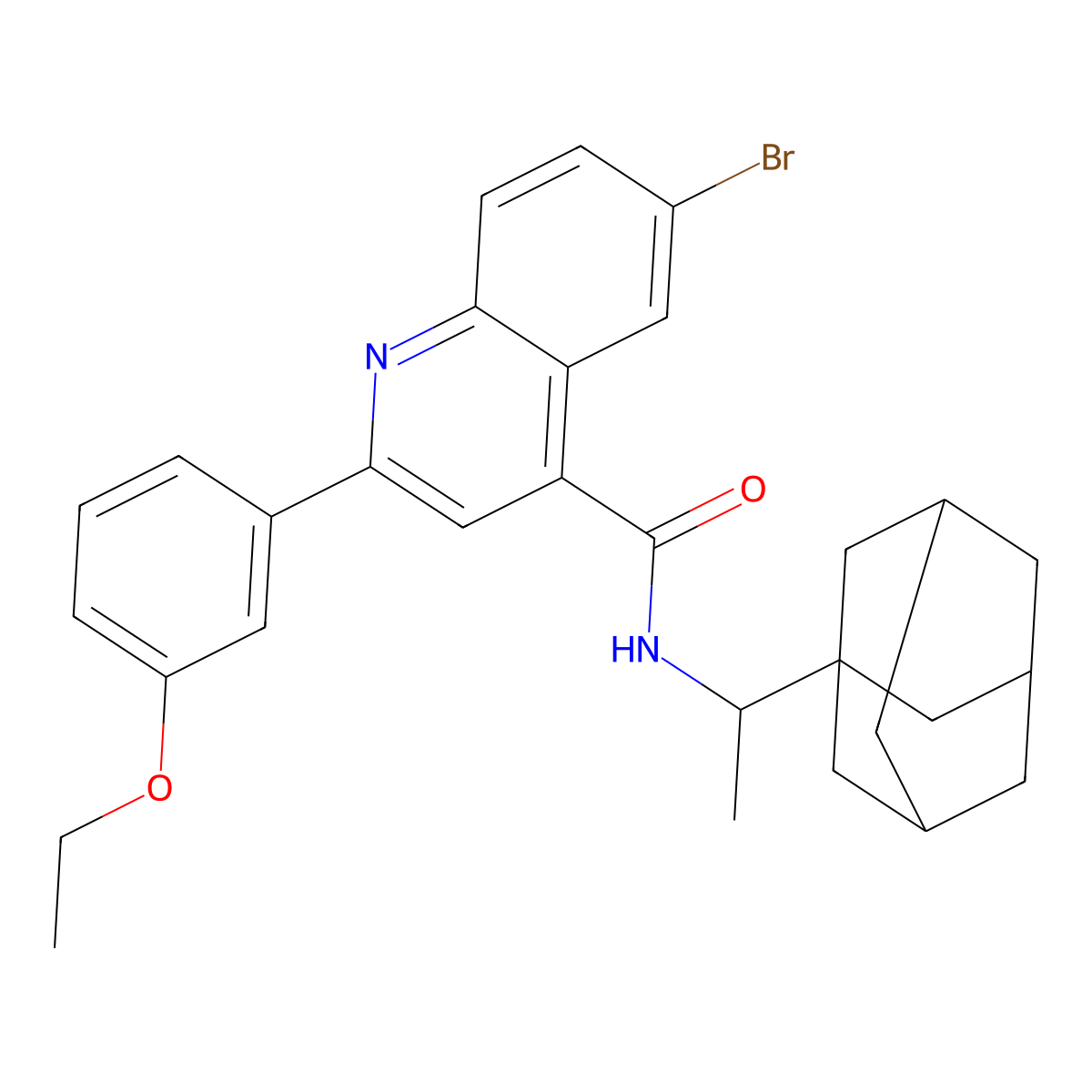 N-[1-(1-adamantyl)ethyl]-6-bromo-2-(3-ethoxyphenyl)quinoline-4-carboxamide molecular structure, CAS 445024-02-2