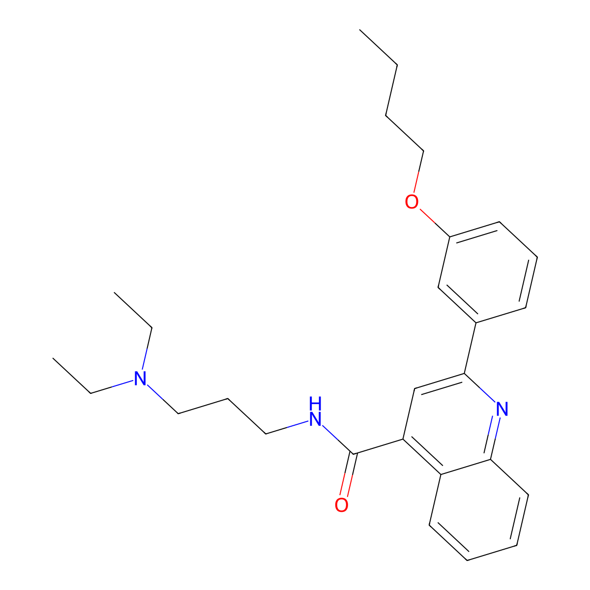 2-(3-butoxyphenyl)-N-[3-(diethylamino)propyl]quinoline-4-carboxamide molecular structure, CAS 445024-91-9