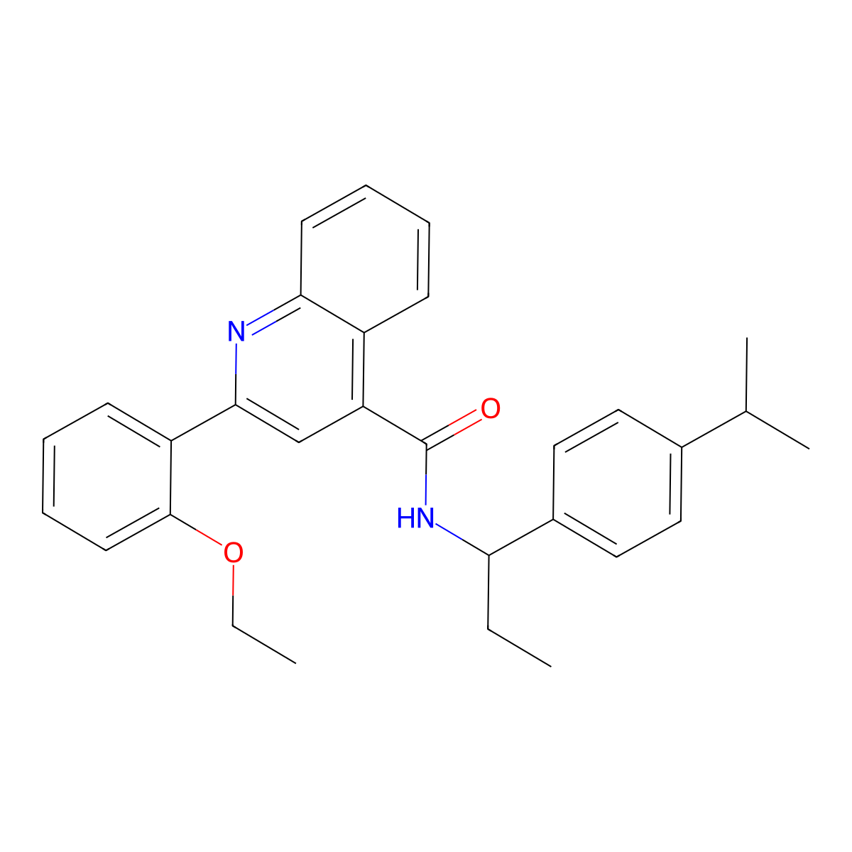 2-(2-ethoxyphenyl)-N-[1-(4-propan-2-ylphenyl)propyl]quinoline-4-carboxamide molecular structure, CAS 445025-04-7