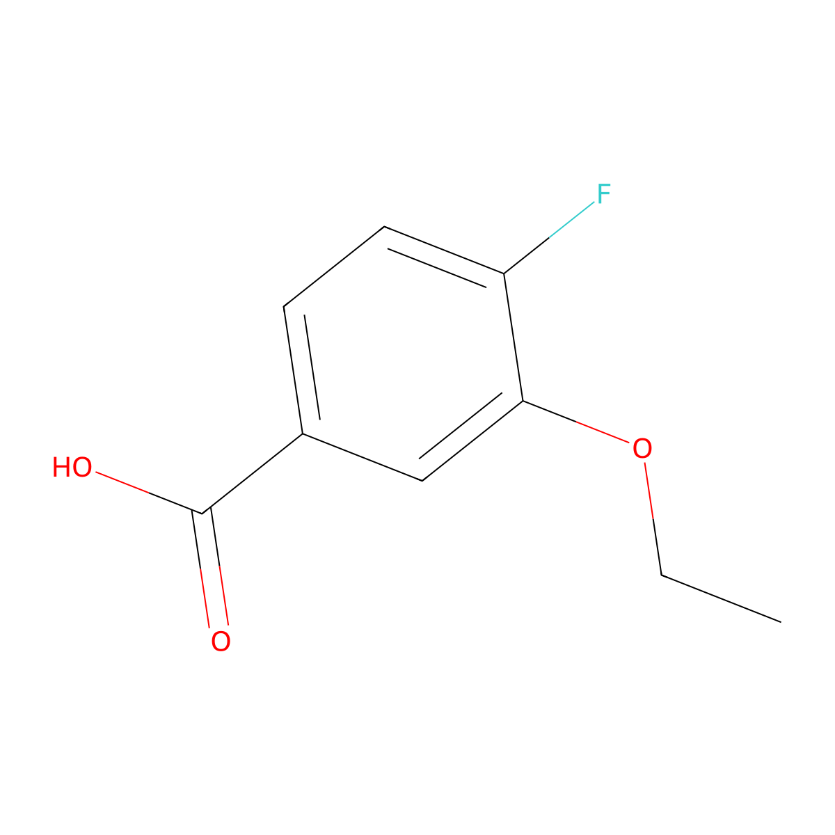 3-Ethoxy-4-fluorobenzoic acid molecular structure, CAS 445026-29-9