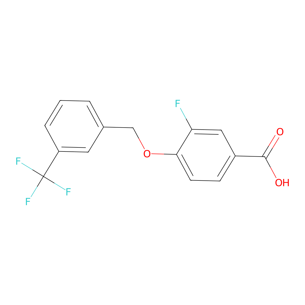 3-fluoro-4-[[3-(trifluoromethyl)phenyl]methoxy]benzoic Acid molecular structure, CAS 445026-31-3