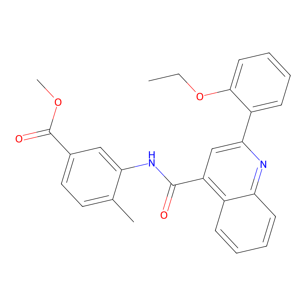 Methyl 3-[[2-(2-ethoxyphenyl)quinoline-4-carbonyl]amino]-4-methylbenzoate molecular structure, CAS 445028-59-1