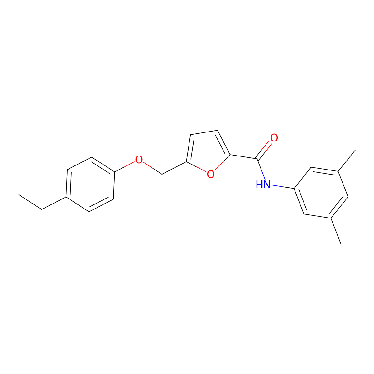 N-(3,5-dimethylphenyl)-5-[(4-ethylphenoxy)methyl]furan-2-carboxamide molecular structure, CAS 445029-29-8