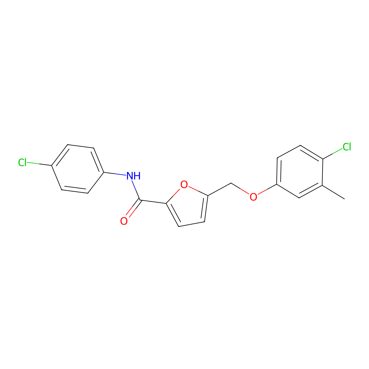 5-[(4-chloro-3-methylphenoxy)methyl]-N-(4-chlorophenyl)furan-2-carboxamide molecular structure, CAS 445029-64-1