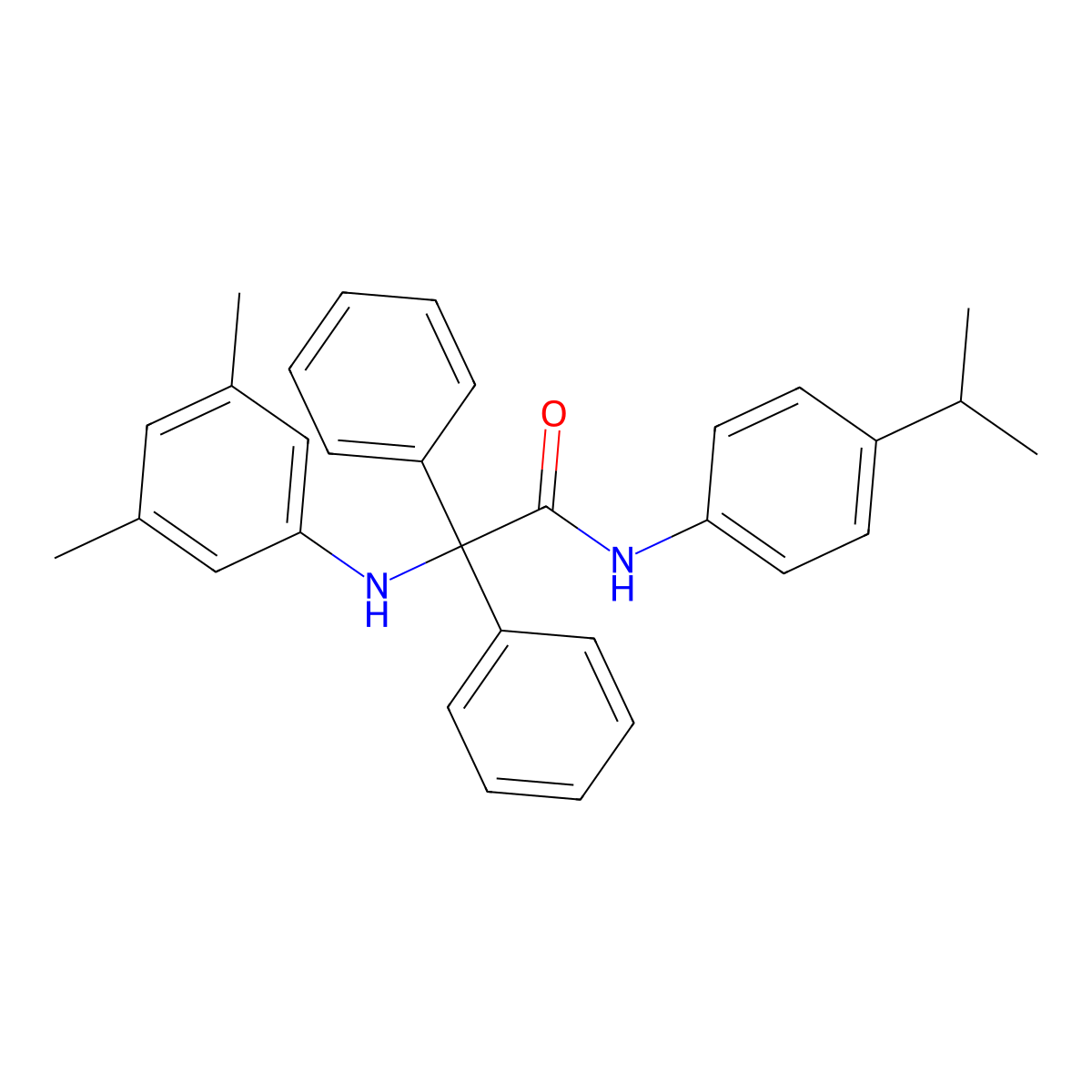 2-(3,5-dimethylanilino)-2,2-diphenyl-N-(4-propan-2-ylphenyl)acetamide molecular structure, CAS 445030-18-2