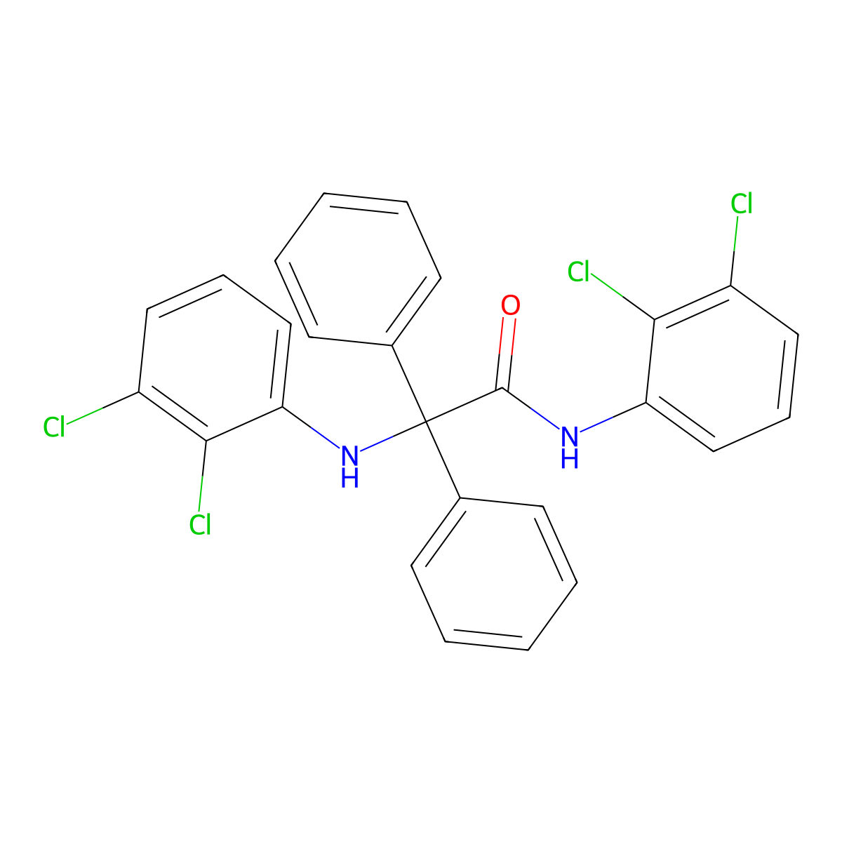 2-(2,3-dichloroanilino)-N-(2,3-dichlorophenyl)-2,2-diphenylacetamide molecular structure, CAS 445030-20-6