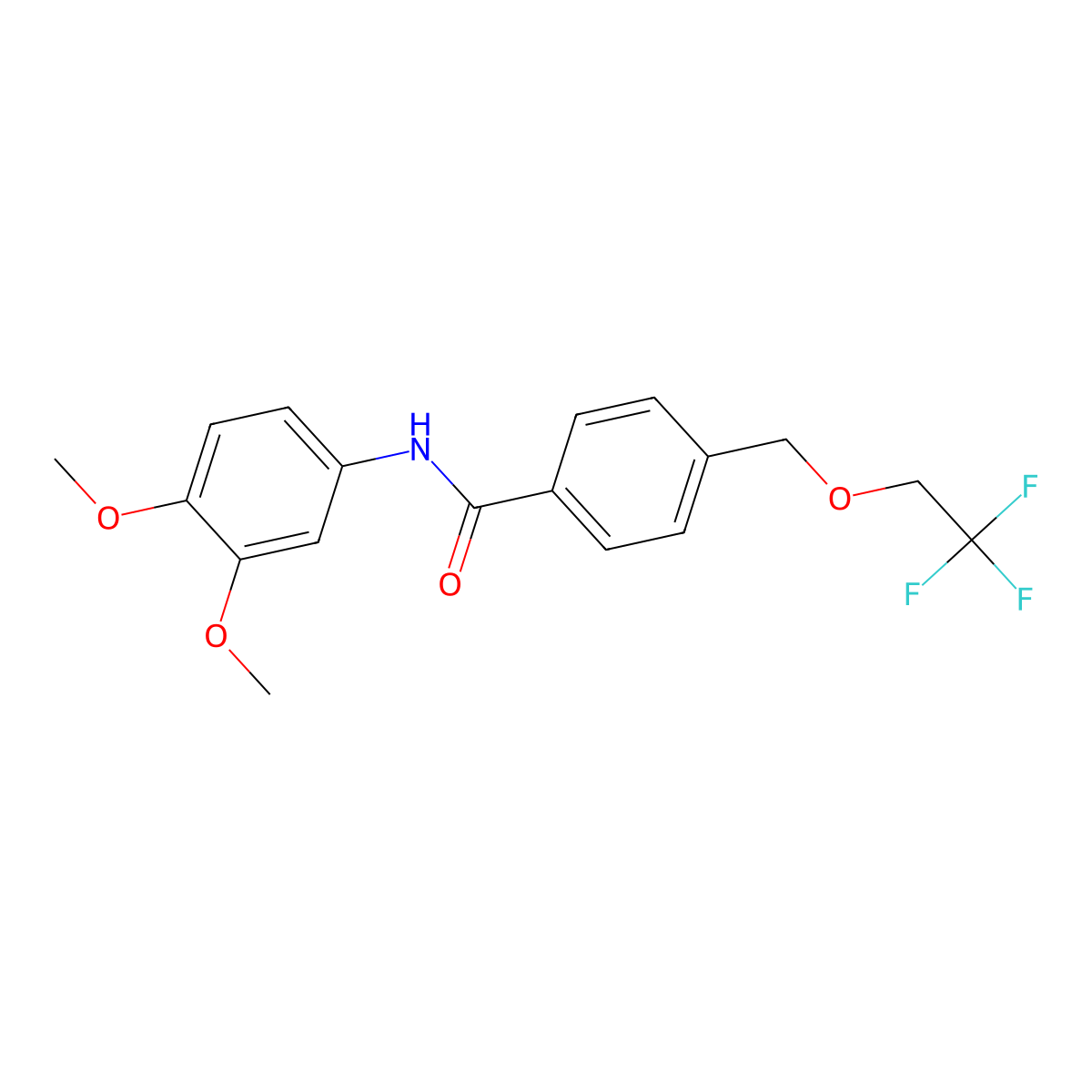 N-(3,4-dimethoxyphenyl)-4-[(2,2,2-trifluoroethoxy)methyl]benzamide molecular structure, CAS 445030-39-7