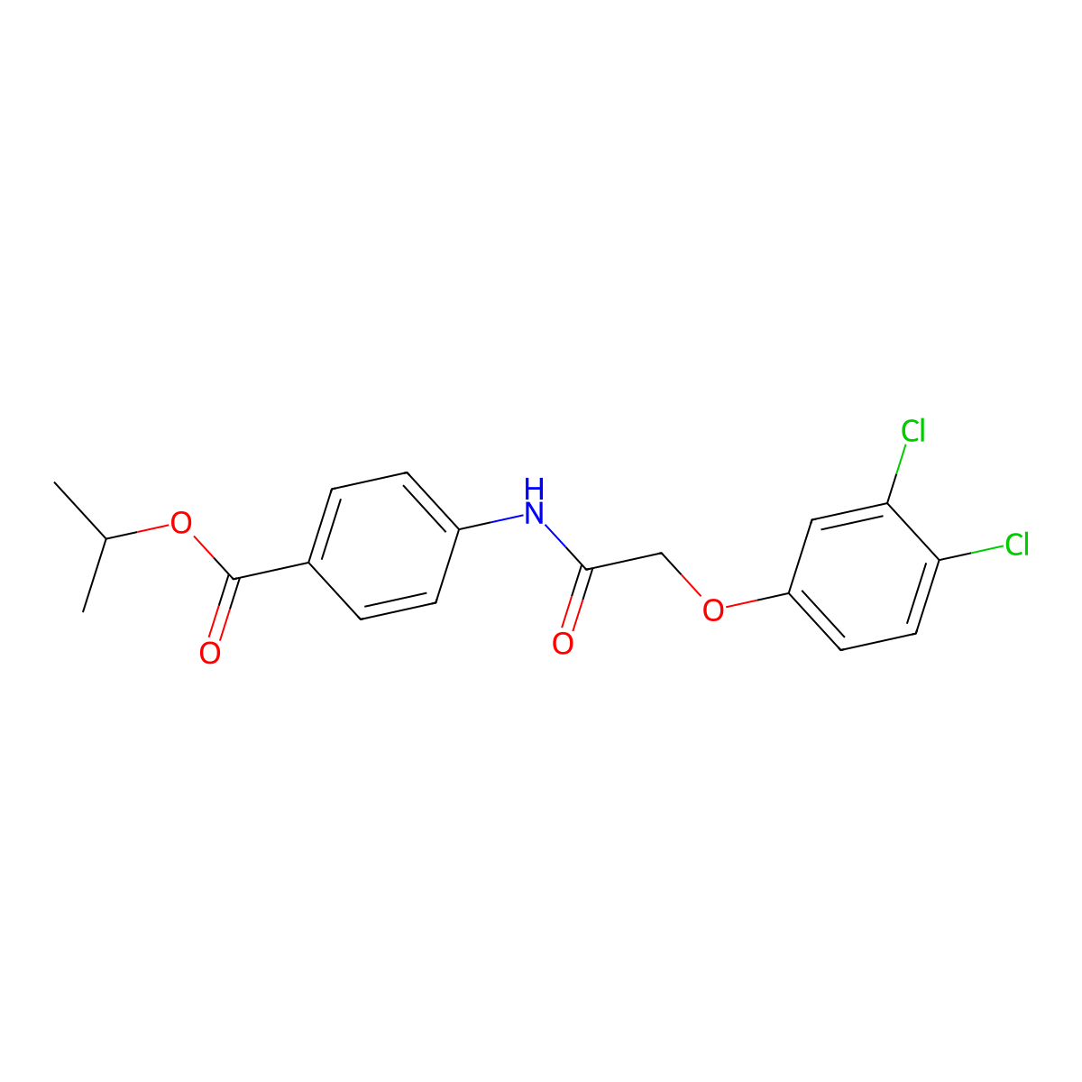 Propan-2-yl 4-[[2-(3,4-dichlorophenoxy)acetyl]amino]benzoate molecular structure, CAS 445030-54-6