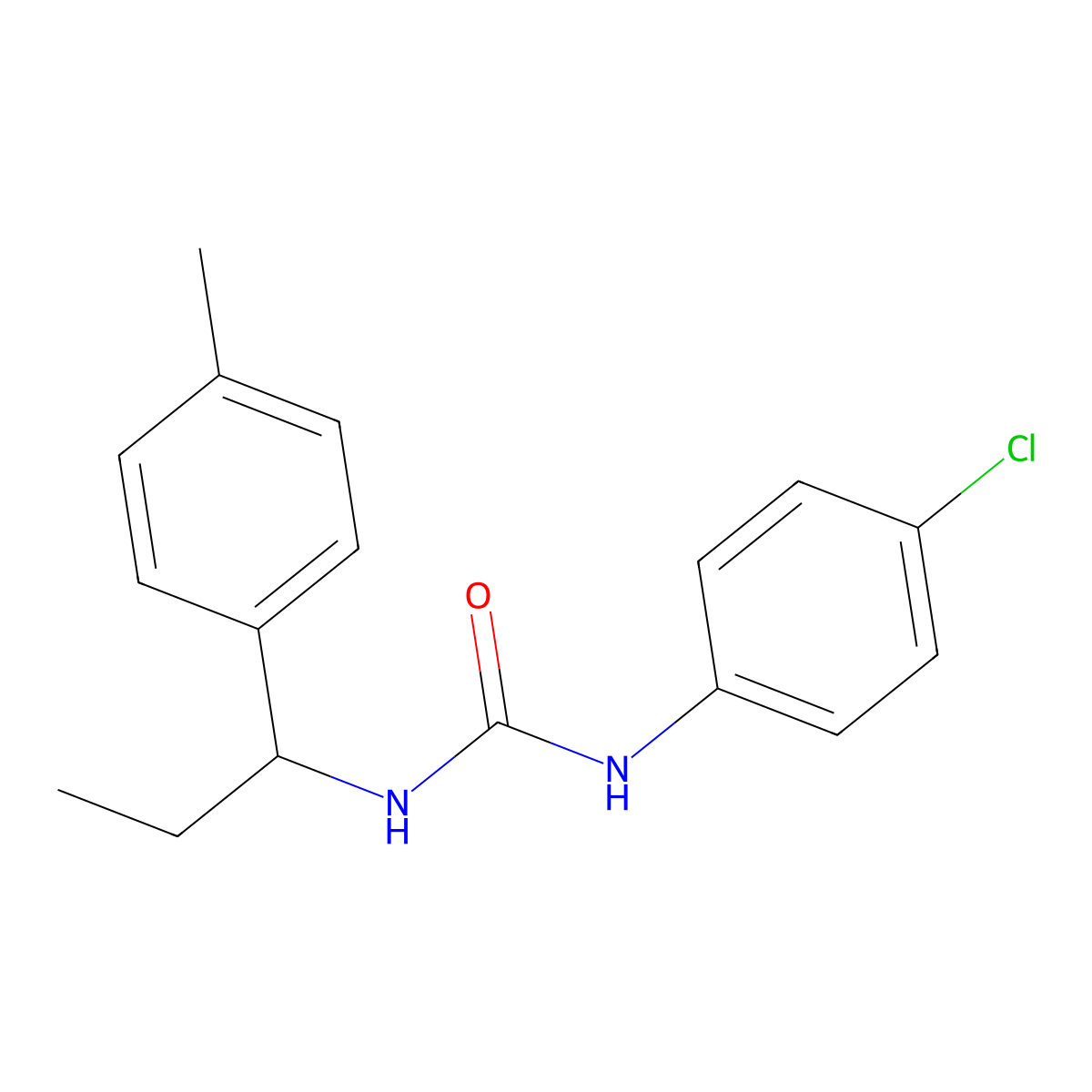 1-(4-Chlorophenyl)-3-[1-(4-methylphenyl)propyl]urea molecular structure, CAS 445030-61-5
