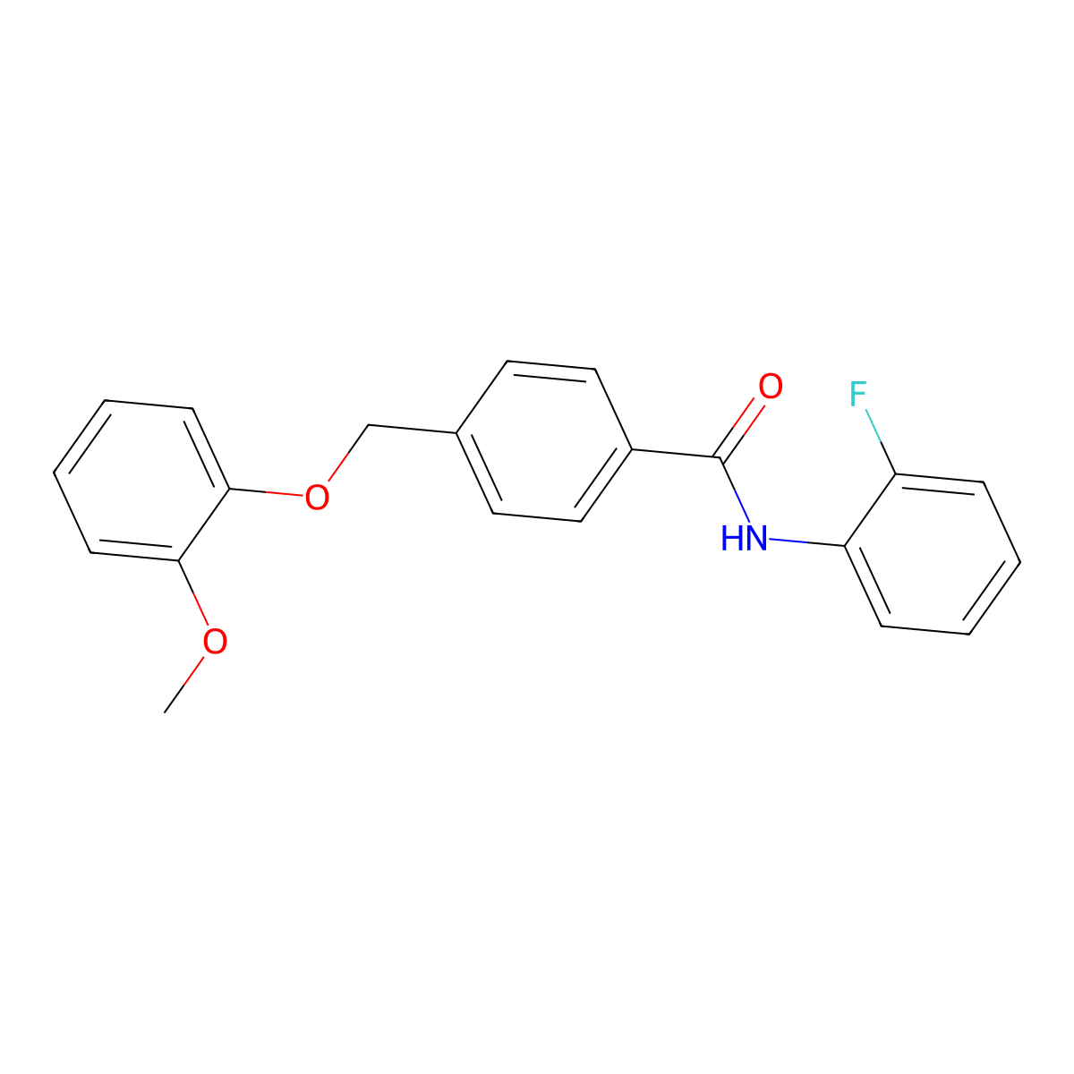 N-(2-fluorophenyl)-4-[(2-methoxyphenoxy)methyl]benzamide molecular structure, CAS 445030-69-3