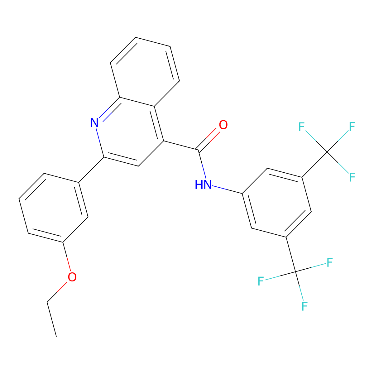 N-[3,5-bis(trifluoromethyl)phenyl]-2-(3-ethoxyphenyl)quinoline-4-carboxamide molecular structure, CAS 445030-92-2