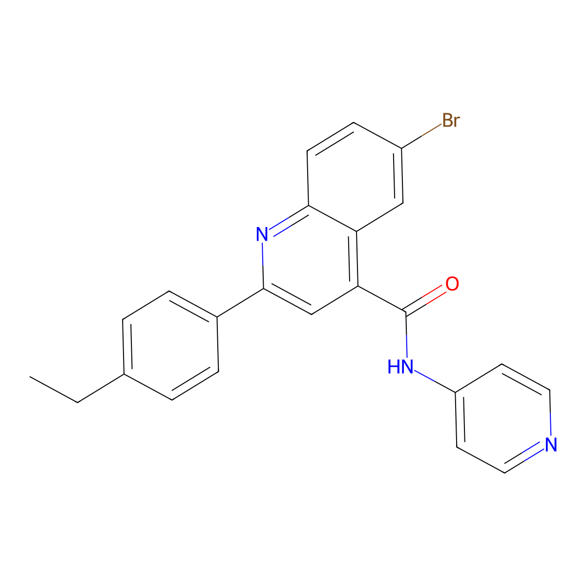 6-bromo-2-(4-ethylphenyl)-N-(4-pyridinyl)-4-quinolinecarboxamide molecular structure, CAS 445031-23-2