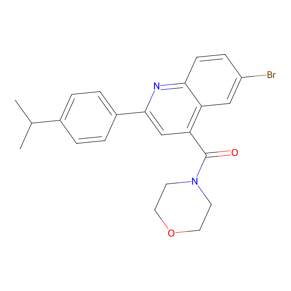 [6-Bromo-2-(4-propan-2-ylphenyl)quinolin-4-yl]-morpholin-4-ylmethanone molecular structure, CAS 445031-32-3