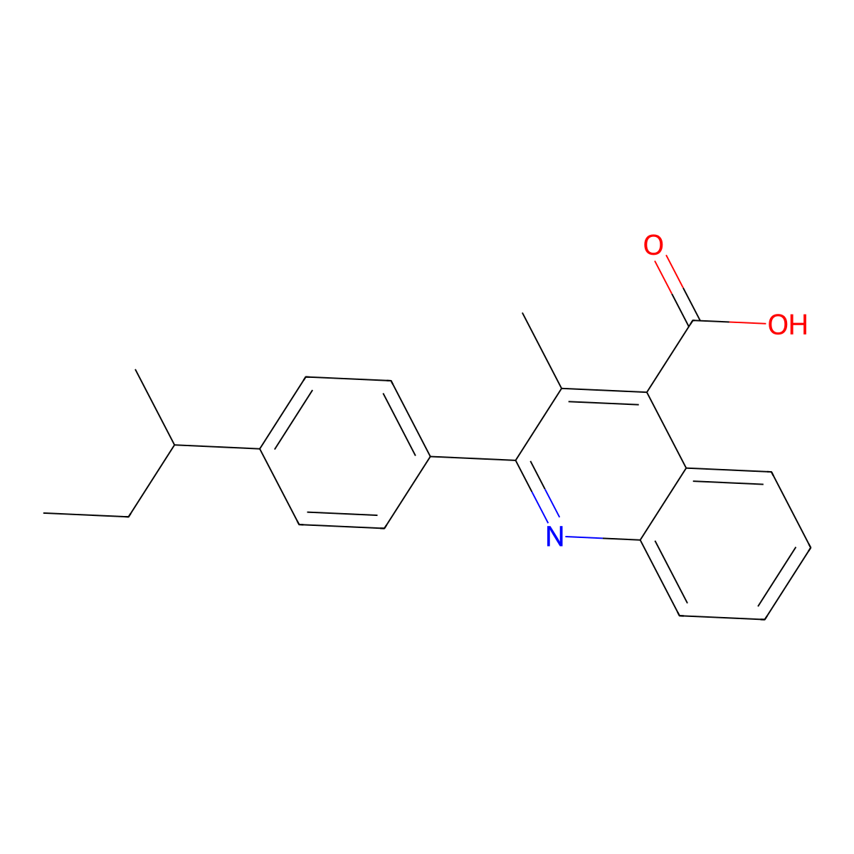 2-(4-Sec-butylphenyl)-3-methyl-4-quinolinecarboxylic acid molecular structure, CAS 445032-80-4