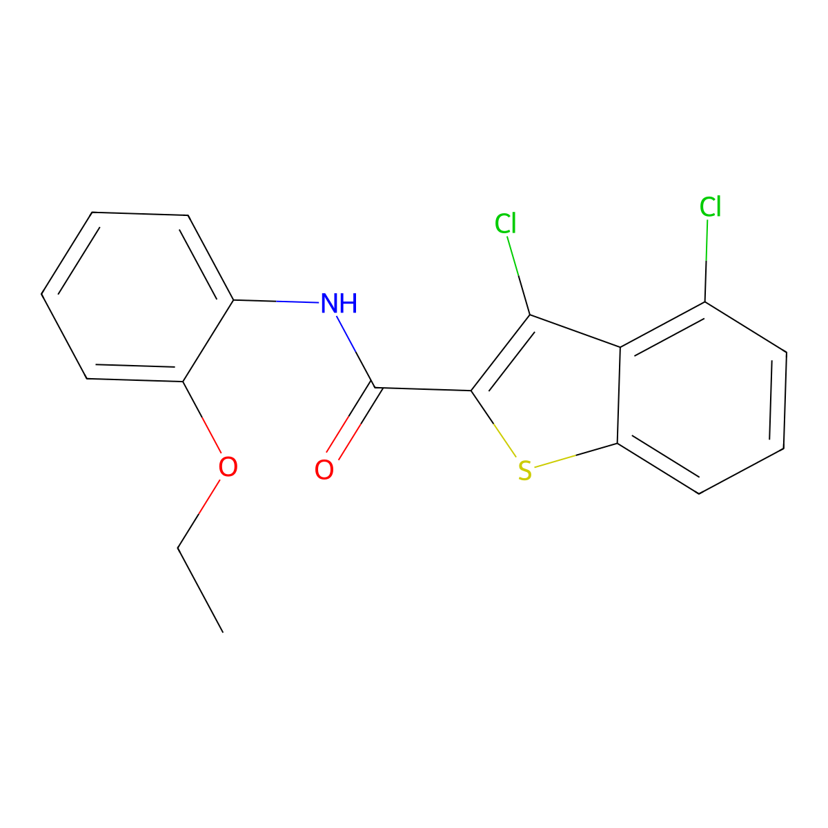 3,4-dichloro-N-(2-ethoxyphenyl)-1-benzothiophene-2-carboxamide molecular structure, CAS 445034-76-4