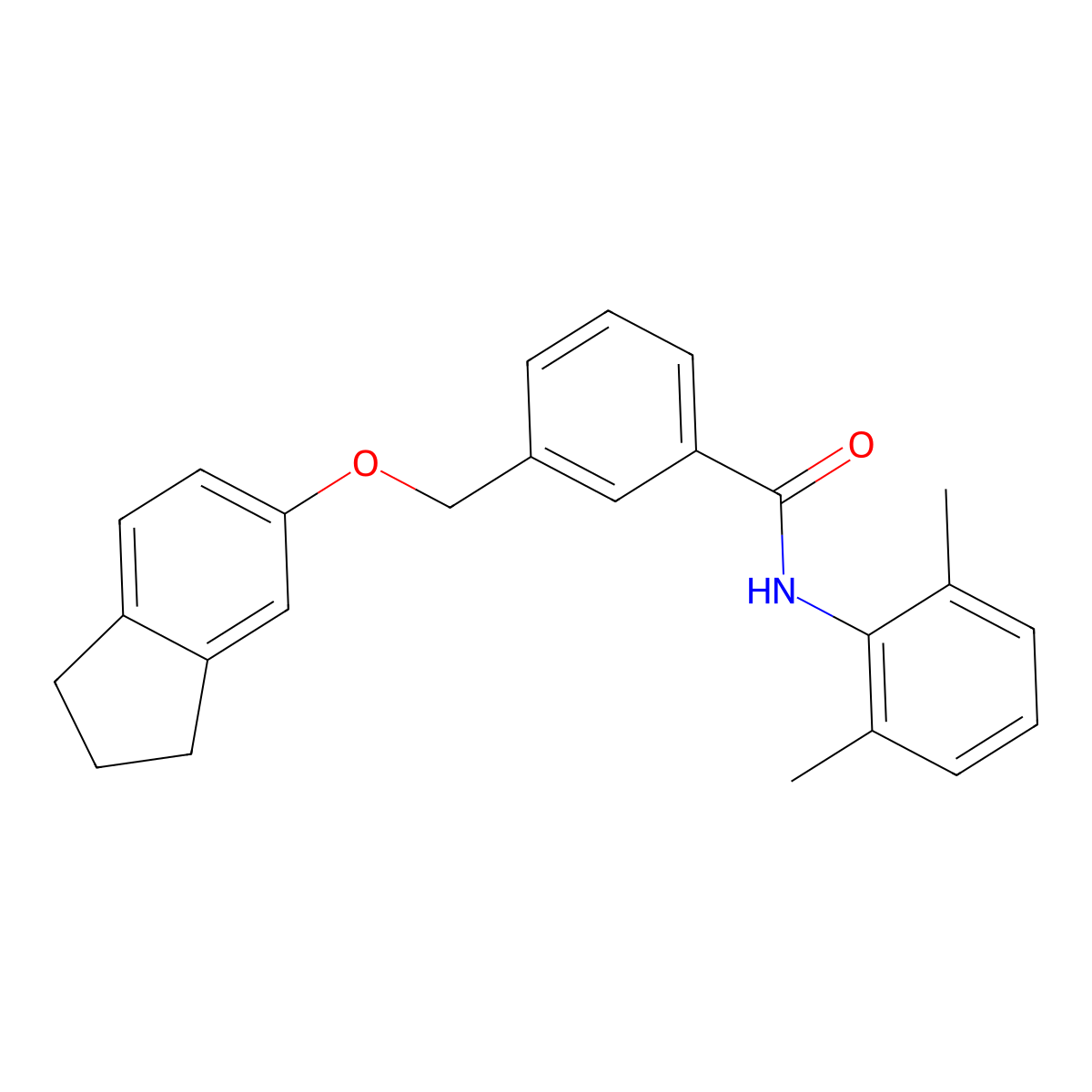 3-(2,3-dihydro-1H-inden-5-yloxymethyl)-N-(2,6-dimethylphenyl)benzamide molecular structure, CAS 445038-18-6
