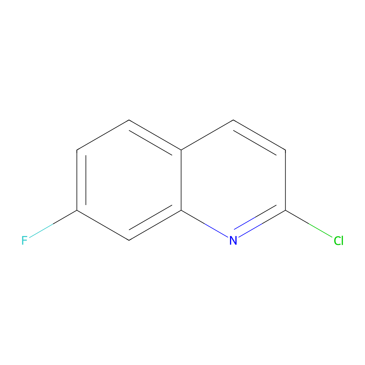 2-Chloro-7-fluoroquinoline molecular structure, CAS 445041-65-6