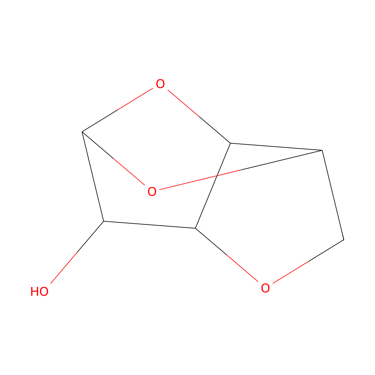 beta-D-Glucofuranose, 1,5:3,6-dianhydro- molecular structure, CAS 4451-30-3
